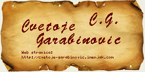 Cvetoje Garabinović vizit kartica